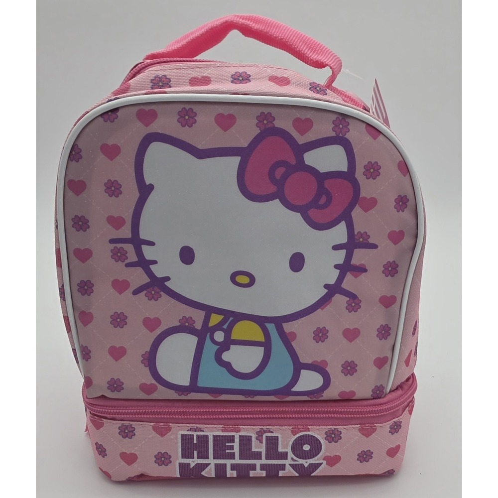 Sanrio Hello Kitty Insulated Lunch Bag Dual Insulated Compartments New #0163